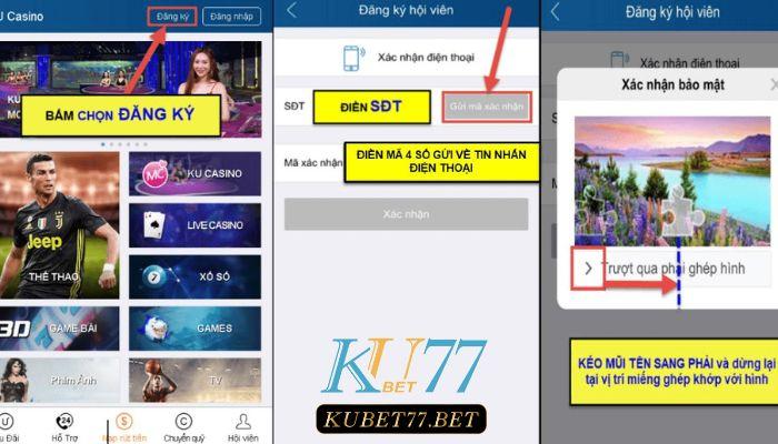 Hướng dẫn đăng ký Kubet77 nhanh chóng chỉ trong 2 phút 2 Hướng dẫn chi tiết đăng ký Kubet77 trên điện thoại.